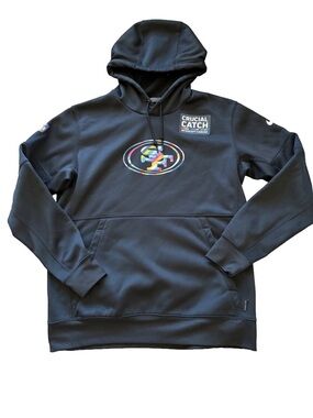 Nike SF 49ers Crucial Catch Hoodie Large Black NFL Sideline Pullover